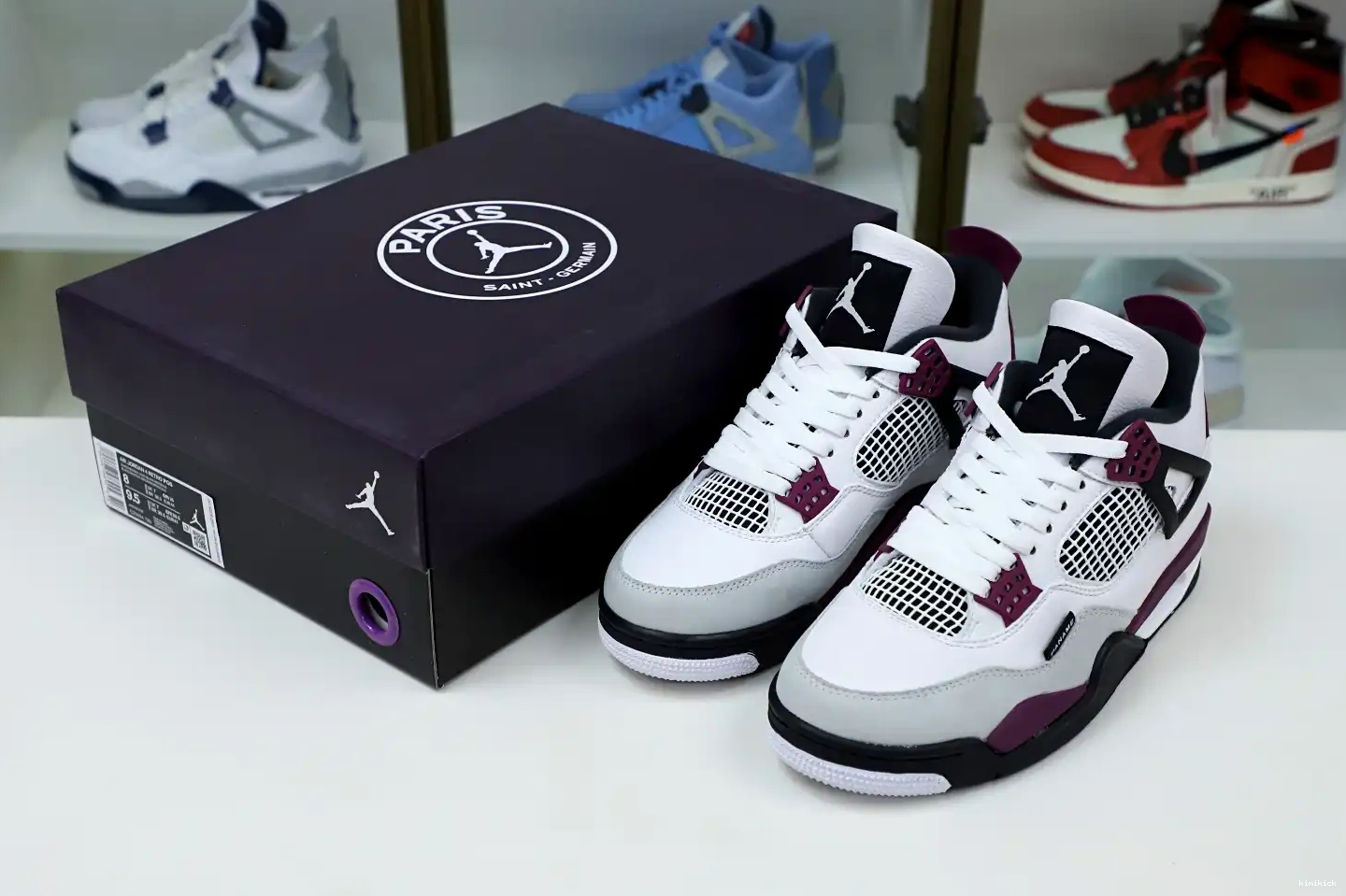RETRO SAINT-GERMAIN AIR X Kimikick JORDAN JORDAN 4 'BORDEAUX' PARIS AIR 0424